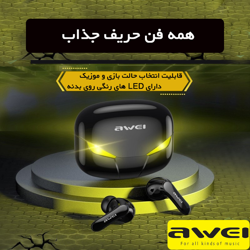 هدفون بلوتوثی اوی T35 با نویز کنسلینگ فعال (ANC)، درگاه شارژ USB Type-C، دارای نمایشگر روی محفظه شارژ، مقاوم در برابر رطوبت و عرق — تصویر ۴