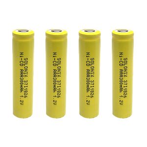 باتری نیم قلمی قابل شارژ سولونیکس مدل صنعتی 300mAh سرتخت مجموعه 4 عددی