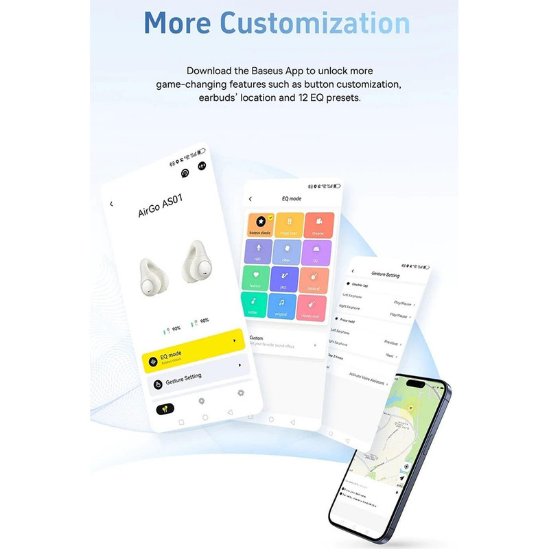 هدفون بلوتوثی باسئوس مدل AirGo AS01 OPEN Ear TWS — تصویر ۴