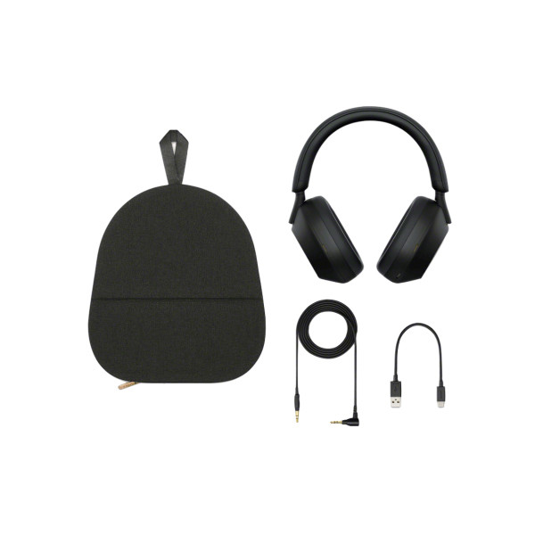 هدفون بی‌سیم سونی مدل WH-1000XM5 با نویز کنسلینگ فعال (ANC)، درگاه شارژ USB Type-C، دارای 4 میکروفون با فناوری Beamforming، پشتیبانی از دستیار صوتی، قابلیت اتصال همزمان به دو دستگاه — تصویر ۴