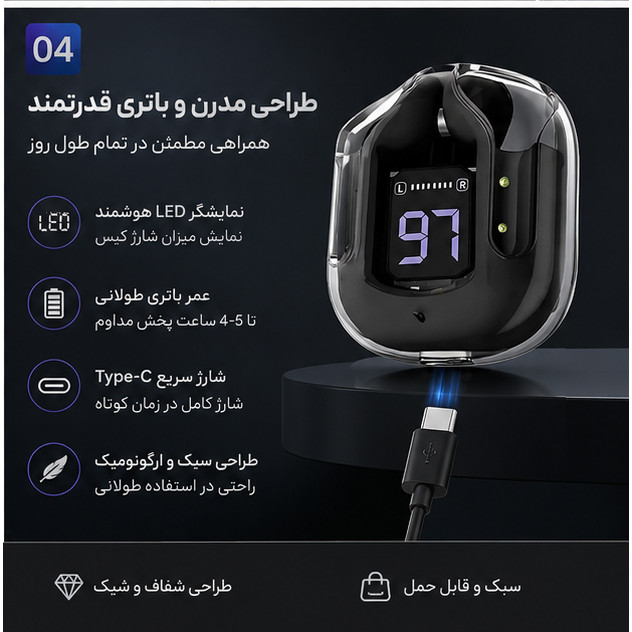 هدفون بلوتوثی مدل TWE — تصویر ۵