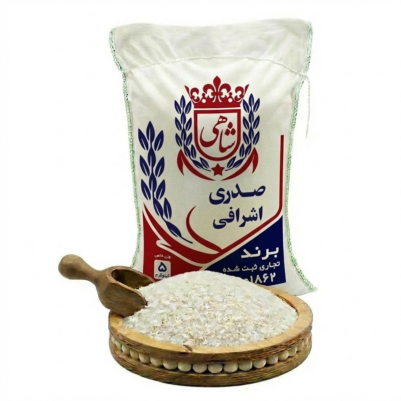 برنج ایرانی طارم صدری اشرافی ممتاز فریدونکنار شاهی - 5 کیلوگرم — تصویر ۲