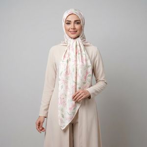 روسری زنانه مدل ابریشم توییل طرح پاپیون کد ab525