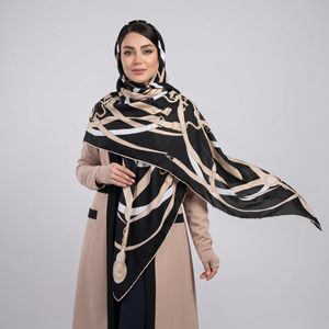 روسری زنانه مدل ابریشم توییل مجلسی طرح پاپیون مزونی کد 1020