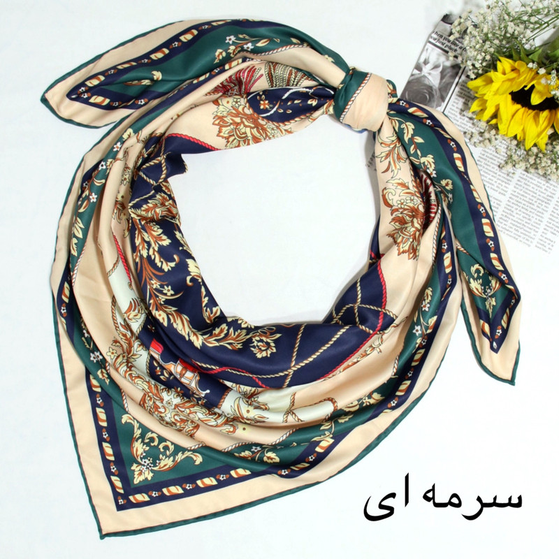 روسری زنانه آنالیا مدل ابریشم توییل بهاره کد 9802 — تصویر ۳