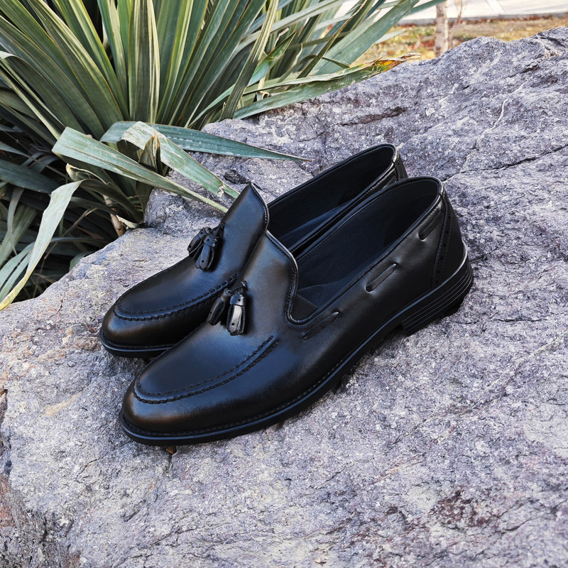 کفش رسمی مردانه چرم تبریز مدل Tassel Loafer — تصویر ۳