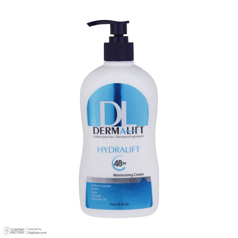 کرم مرطوب کننده دست و صورت درمالیفت مدل Hydralift مناسب پوستهای خشک حجم 400 میلیلیتر — تصویر ۳