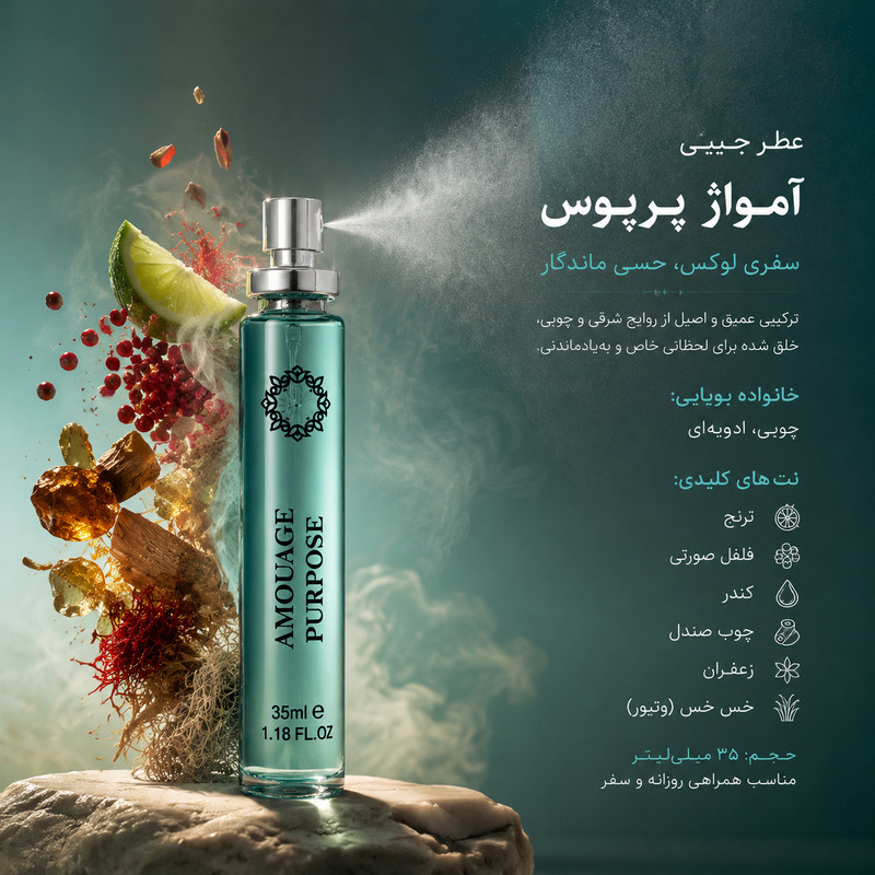 ادو پرفیوم مردانه هارلینگن مدل آمواج پرپس با رایحه معتدل و گرم حجم 35 میلی لیتر — تصویر ۴