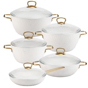 سرویس قابلمه و تابه گرانیت 10 پارچه ام جی اس مدل فورج کد FR04G