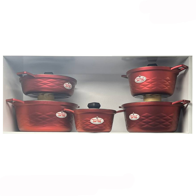 سرویس قابلمه وتابه گرانیتی 10 پارچه زرساب مدل دلموند DL-8370 — تصویر ۳