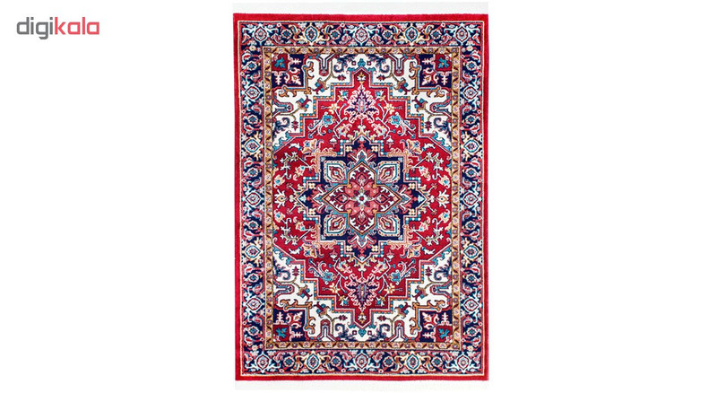 فرش ماشینی سهند طرح هریس کد P648.BJ زمینه لاکی — تصویر ۳
