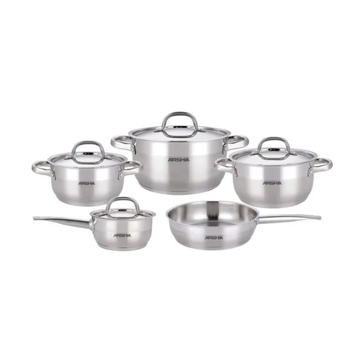 سرویس قابلمه 9پارچه استیل عرشیا مدلSS180-3870