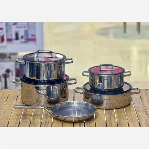 سرویس قابلمه استیل 9پارچه لیزری مدلSS050-3543