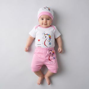 ست 3 تکه لباس نوزادی سرینیکو مدل Unicorn کد B03