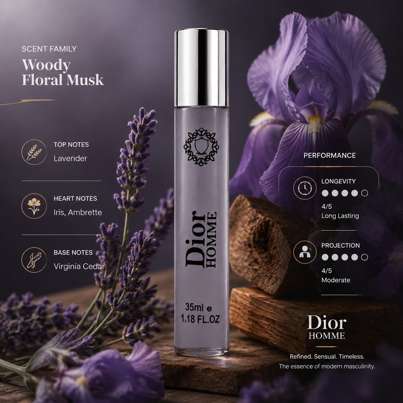 ادو پرفیوم مردانه هارلینگن مدل Dior Homme Intense با رایحه گرم حجم 35 میلی لیتر — تصویر ۵