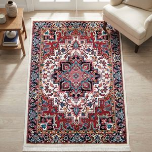 فرش ماشینی سهند طرح هریس کد P648.5J زمینه کرم