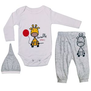 ست 3 تکه لباس نوزادی سرینیکو مدل Mini giraffe کد B210 — تصویر ۲