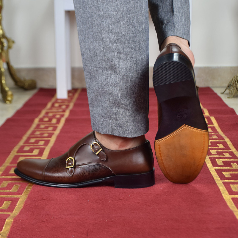 کفش مردانه کرمانی مدل تمام چرم طبیعی دستدوز کد 381 — تصویر ۵