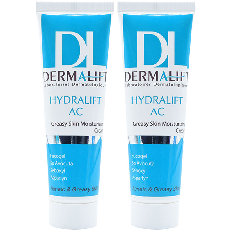 کرم مرطوب‌کننده پوست چرب درمالیفت مدل Hydralift AC Cream حجم 50 میلی‌لیتر بسته دو عددی — تصویر ۴