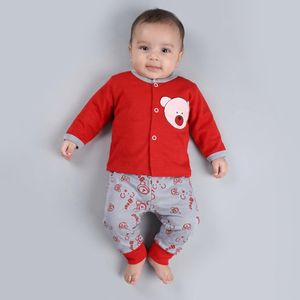 ست شومیز و شلوار نوزادی مدل خرس کد 3730