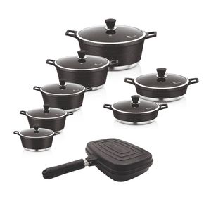 سرویس قابلمه و تابه گرانیتی 17 پارچه نیولایف مدل AFRA-6317
