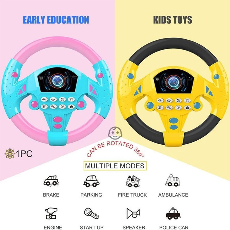 اسباب بازی ناب سل مدل فرمان ماشین داشبوردی موزیکال Musical steering wheel — تصویر ۲