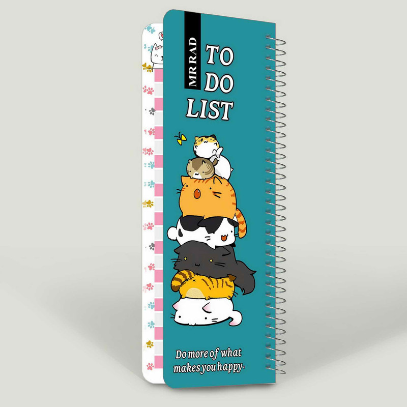 دفترچه یادداشت مستر راد مدل to do list طرح گربه فانتزی کد cat kawaii 1545 — تصویر ۳