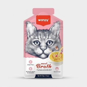 سوپ گربه ونپی مدل Meat Broth Tuna-Shrimp وزن 50 گرم