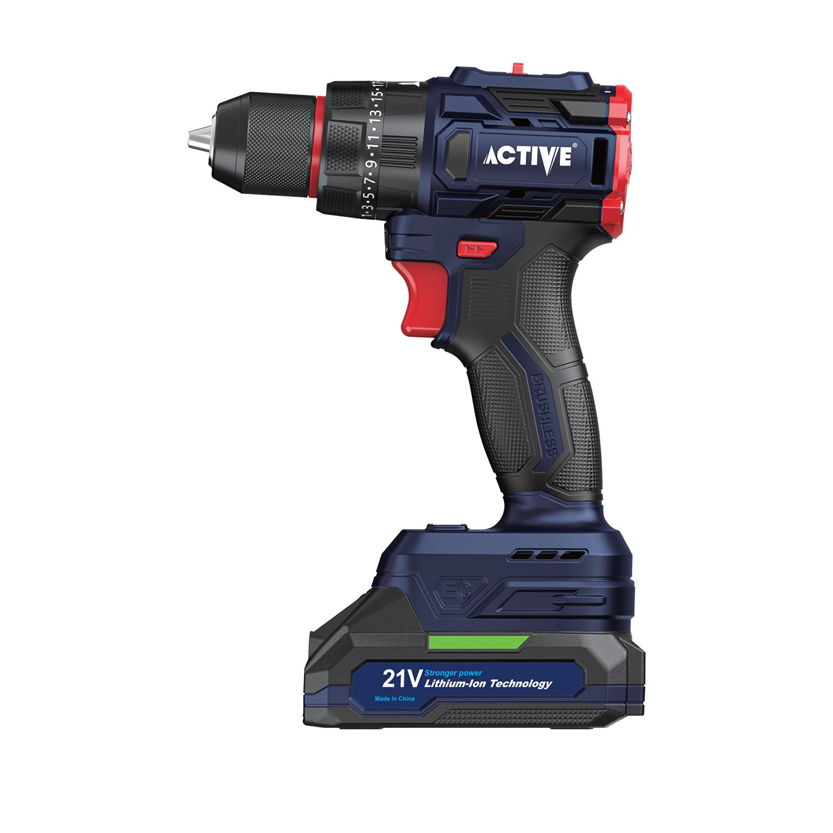 دریل پیچ گوشتی چکشی شارژی براشلس 21 ولت اکتیو مدل AC-3221BL — تصویر ۳