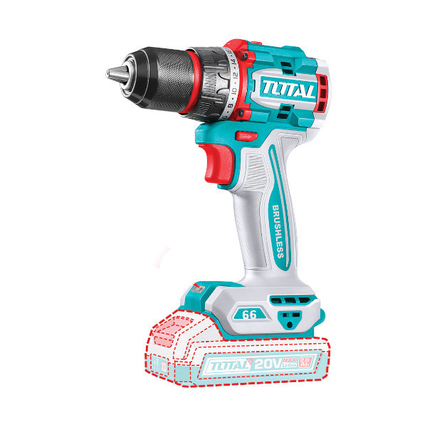 پیچ گوشتی شارژی 20 ولت چکشی توتال مدل THKTHP11652 مجموعه 165 عددی — تصویر ۲