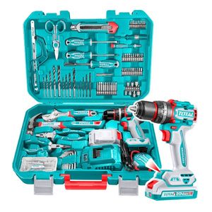 پیچ گوشتی شارژی 20 ولت چکشی توتال مدل THKTHP11652 مجموعه 165 عددی