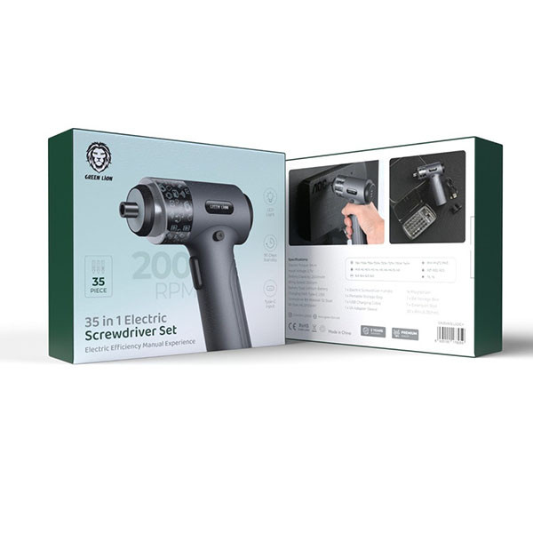 پیچ گوشتی شارژی گرین لاین مدل GN35IN1ELSDG — تصویر ۲