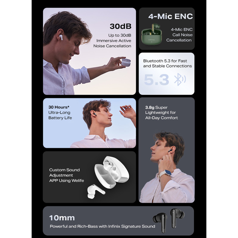 هدفون بلوتوثی اینفینیکس مدل XBuds NC — تصویر ۵