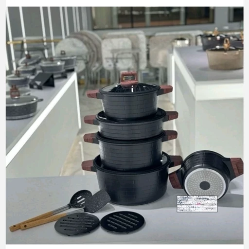 سرویس قابلمه گرانیتی 10 پارچه زیو مدل ZCS-8530 پیرامید