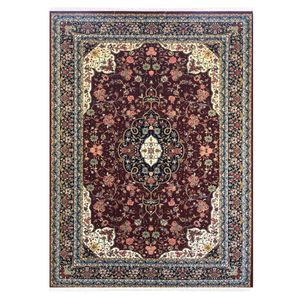 فرش ماشینی ستاره کویر یزد مدل شاهکارنوین کد n-83 زمینه لاکی