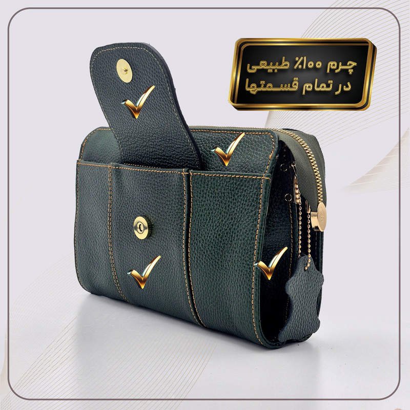 کیف دوشی زنانه مدل چرم طبیعی کد FTH130F — تصویر ۴