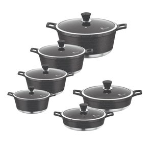 سرویس قابلمه و تابه گرانیتی 12 پارچه نیولایف مدل AFRA-6312