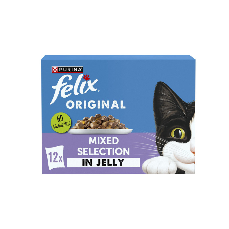 پوچ گربه بالغ فلیکس مدل Mixed Selection in Jelly طعم مرغ بسته ۱۲ عددی — تصویر ۳