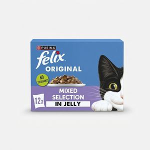 پوچ گربه بالغ فلیکس مدل Mixed Selection in Jelly طعم مرغ بسته ۱۲ عددی