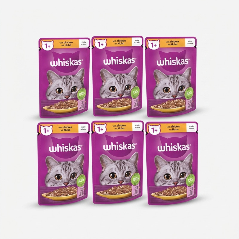پوچ گربه ویسکاس مدل Chicken وزن 85 گرم بسته 6 عددی — تصویر ۲