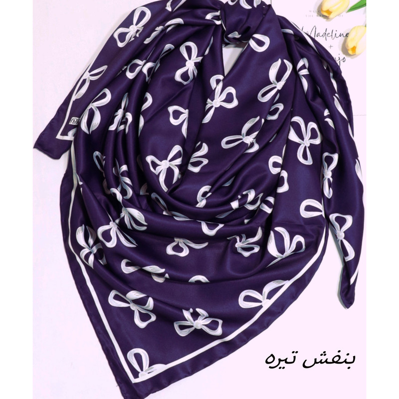 روسری زنانه مدل ابریشم توییل مجلسی محبوب کد ab458 — تصویر ۲