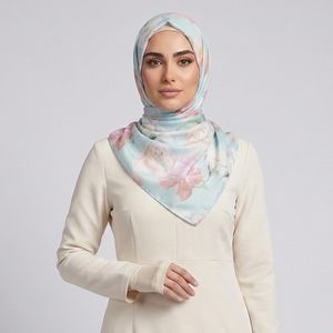 روسری زنانه مدل ابریشم توییل گلدار کد ab460