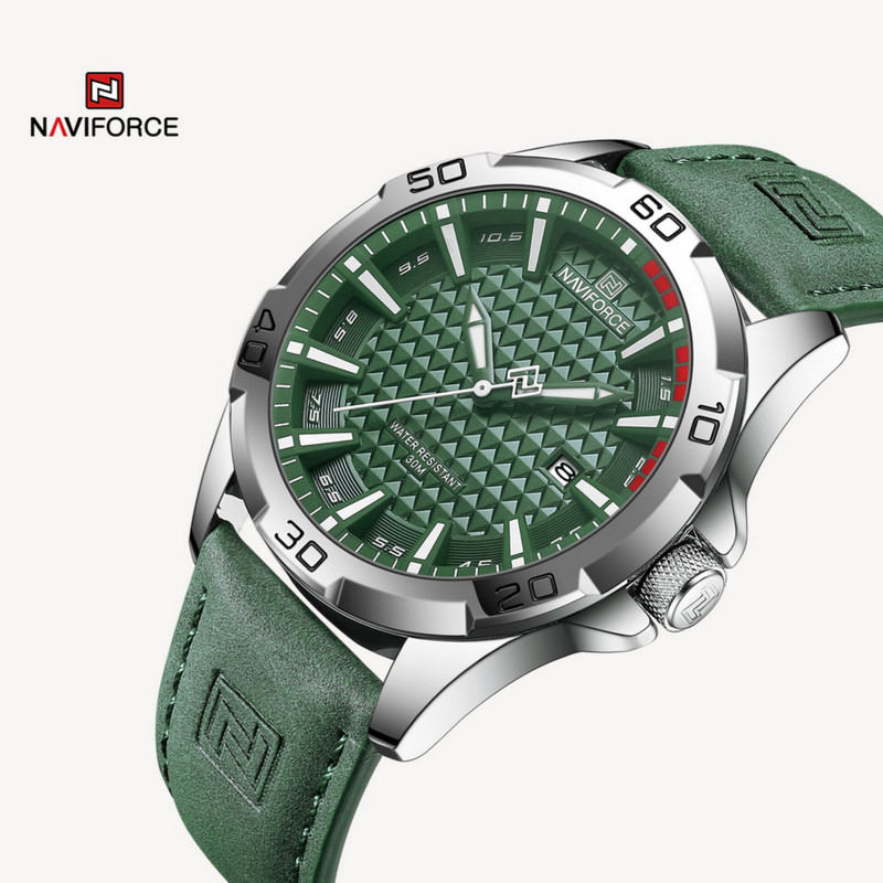 ساعت مچی عقربه‌ای مردانه نیوی فورس مدل تقویم دار بند جیر کد NF8023-S/GN — تصویر ۳