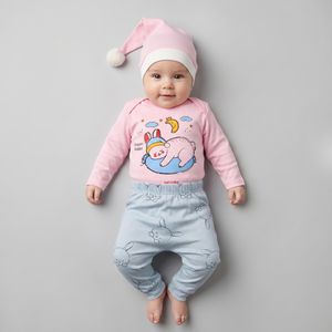 ست 3 تکه لباس نوزادی سرینیکو مدل خرگوش خوابالو کد A10