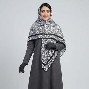 روسری زنانه مدل نخی پاییزی پترن پلنگی کد 9107