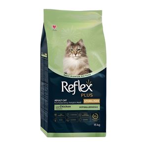 غذا خشک گربه بالغ رفلکس مدل Reflex Plus Sterilized Chicken طعم مرغ وزن 15000 گرم