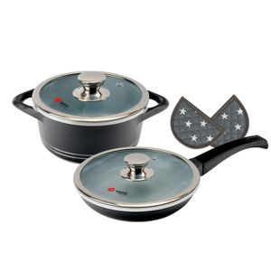 سرویس قابلمه و تابه گرانیت 6 پارچه ام جی اس مدل ایتالیا B