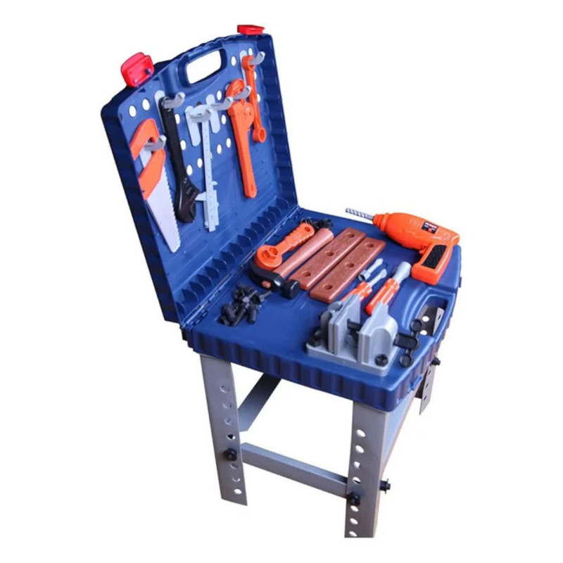 ست اسباب بازی ابزار ناب سل مدل چمدانی میز کار نجاری به همراه دریل باتری خور Quality Super Tool – Portable Type — تصویر ۴