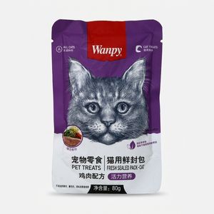 پوچ گربه ونپی مدل سفارش چین با طعم مرغ و سبزیجات وزن 85 گرم