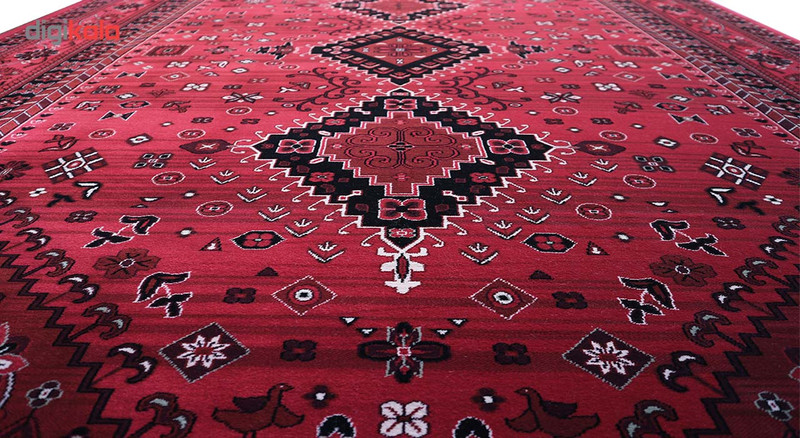 فرش ماشینی رادین اصفهان طرح بلوچ 5 رنگ زمینه اناری — تصویر ۴